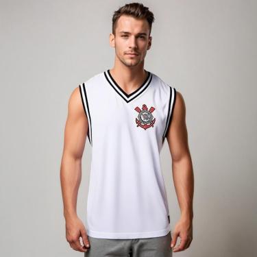 Imagem de Regata Corinthians Dry Branca Masculina-Masculino