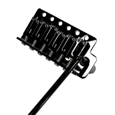 Imagem de OVSAL Ponte de guitarra elétrica de 10,5 mm, ponte tremolo de 6 pontos, selas de bloco de liga de zinco, placa de aço inoxidável, compatível com peças de reposição para guitarra Stratocaster Start