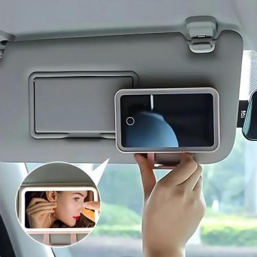 Imagem de Espelho De Maquiagem Com Sensor De Toque Recarregável Para Carro, Gran