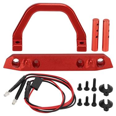 Imagem de SIWOTED RC Metal Alumínio Amortecedor dianteiro com LED Light Stable RC Acessórios para Axial SCX24 1/24 Carro de controle remoto (Vermelho R)