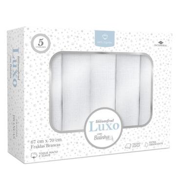 Imagem de Fralda Luxo Branca 5 Unidades 67 cm x 70 cm - Fraldas Incomfral, Branc