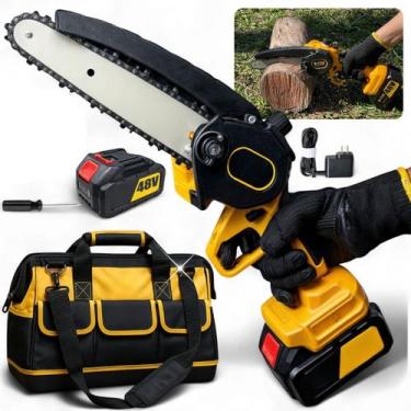 Imagem de Motosserra Portátil 48V Motor Brushless com Corrente de Alta Dureza, S