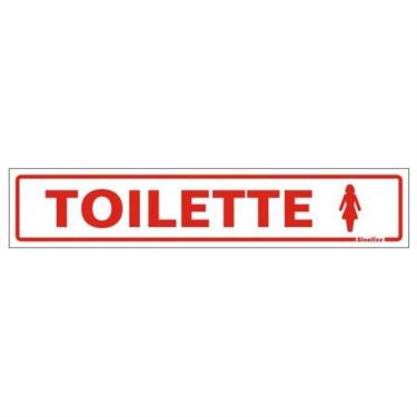 Imagem de Placa de Poliestireno Autoadesiva 5x25cm Toilette Feminino 200 Ah Sinalize Placa 5x25 T...
