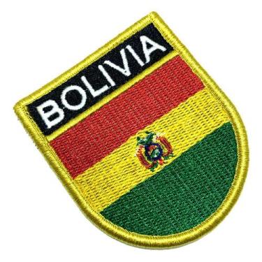 Imagem de Bandeira Bolivia Patch Bordada Fecho de Contato Gancho - BR44