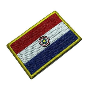 Imagem de BP0047T01 Bandeira Paraguai Patch Bordado Termo Adesivo - BR44
