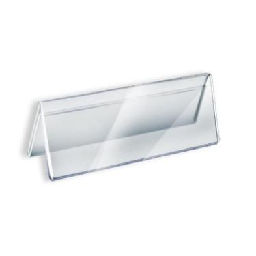 Imagem de Porta Preço V 20x15cm Display Prisma p/ Buffet e Vitrine 10 Peças - AG