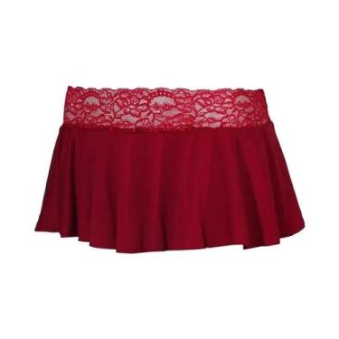 Imagem de Saia Mini De Renda Em Cor Sólida Para Mulheres, Sexy E Ultra Curta, Mo