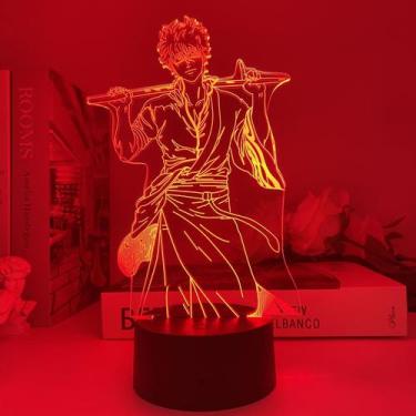 Imagem de Luz noturna USB Gintama Sakata Gintoki Anime 2D acrílico - taiyuanketa