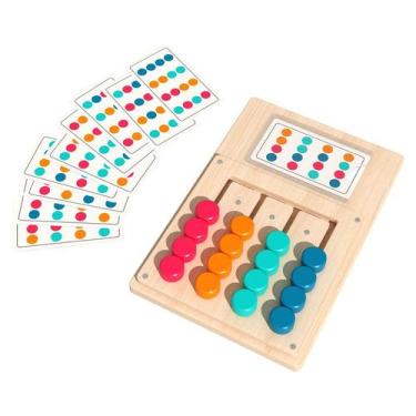 Imagem de Brinquedo educativo Memory Game de madeira de 4 cores para crianças - 
