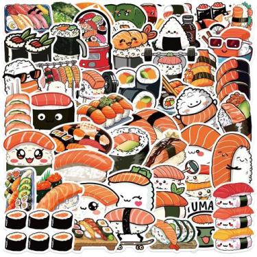 Imagem de Adesivos Japanese Travel Watercolor Sushi Landmarks x50 - yiweisai