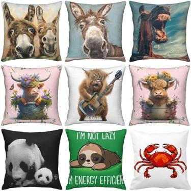 Imagem de Conjunto de fronhas Creative Cartoon Animal Linen 45 x 45 cm 9 unidade