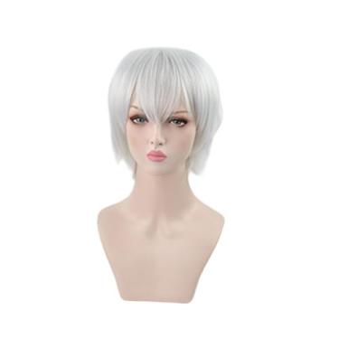 Imagem de Peruca de cosplay Tokyo Ghoul Kaneki Ken Anime 30cm para Halloween - t