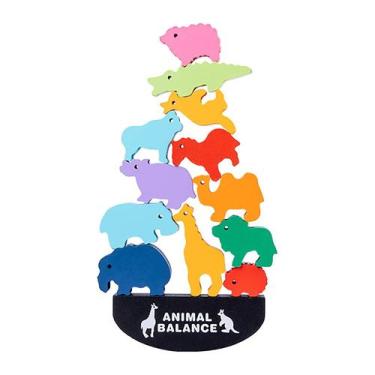 Imagem de Wooden Animals Balance Training, jogo de quebra-cabeça, kit - Gloome S