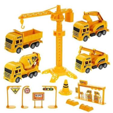 Imagem de 16 peças de brinquedos de caminhão, veículos de construção, - Gloome S