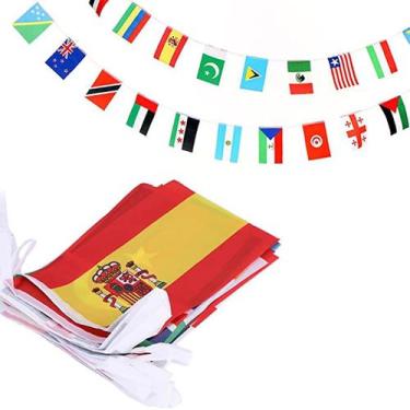 Imagem de Bandeira de cordas de 100 países International Bunting Penna - Gloome 