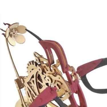 Imagem de Quebra-cabeça mecânico de beija-flor de madeira, modelo Z, montado em 