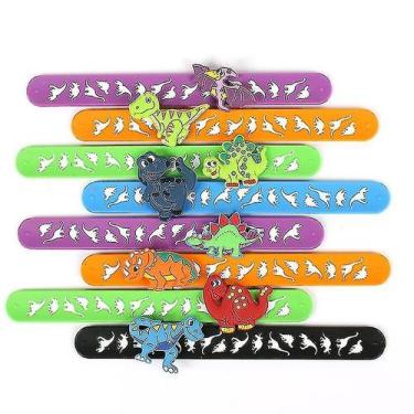 Imagem de Braceletes Slap Bracelets, lembrancinhas de festa de dinossauros para 