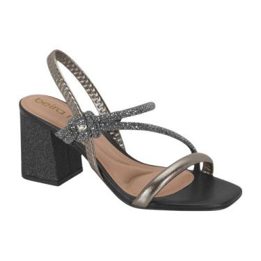 Imagem de Sandália Beira Rio Feminina Brilhante Grafite Black Diamond, 37