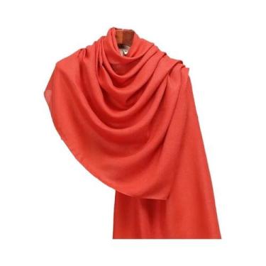 Imagem de Cachecol Pashmina Feminino de Inverno - Quente, com Borla e Listras, Q