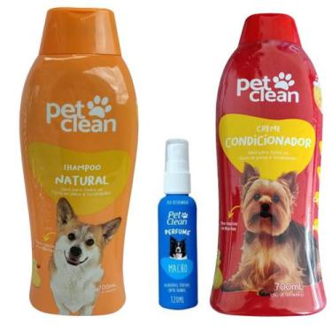 Imagem de Kit Banho PetClean Shampoo Natural + Condicionador + Perfume - Pet Cle