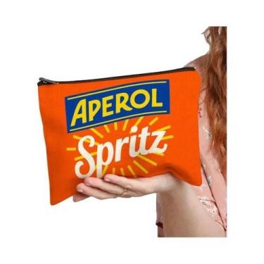 Imagem de Bolsa De Maquiagem Multifuncional Feminina Com Zíper Para Aperol Sprit