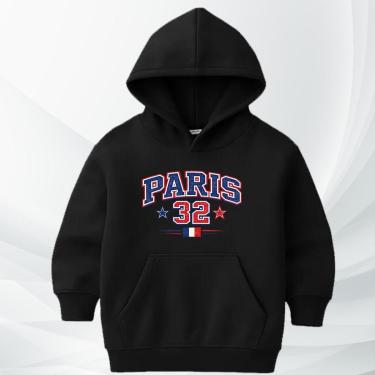 Imagem de Moletom Canguru Paris 32 Moleton Infantil ao Adulto Flanelado Com Capuz College Canguru-Unissex