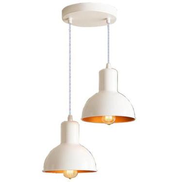 Imagem de Luminária Pendente Dupla de Teto Joana para Sala Cozinha Bancada Ilumi