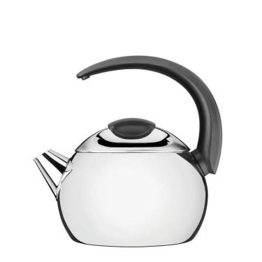 Imagem de Chaleira Em Aço Inox Cabo Preto 18 Cm 2,2 L