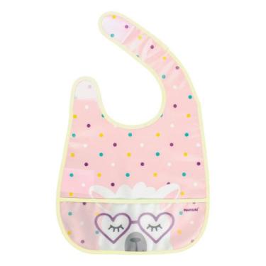 Imagem de Babador infantil impermeável pimpolho 25x31cm cores +6m, Lhama