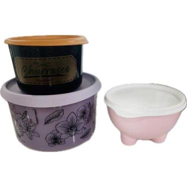 Imagem de Tupperware Kit 3 Peças Pote Churrasco Saleiro E Pote 1,5 Litros