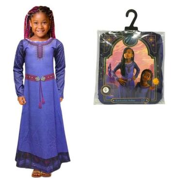 Imagem de Fantasia Infantil Asha Wish Vestido Princesa Longo Roxo - Disney, Roxo