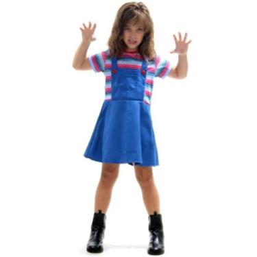 Imagem de Fantasia Halloween Chucky Boneco Assassino Feminino Vestido Infantil -