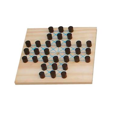 Imagem de Jogo Educativo Resta 1 20x20cm 32 Peças para Lógica e Raciocínio em MDF e Madeira Sonho de Criança