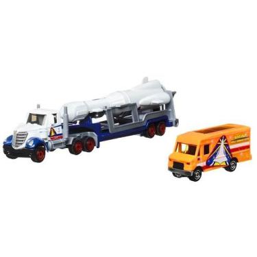 Imagem de Caminhão Matchbox MBX Comboio GBK70 Mattel, Lonestar cab, Rocket trail