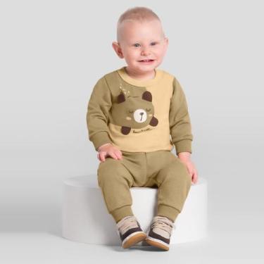 Imagem de Conjunto bebê menino de ursinho Brandili Baby, Amarelo, M