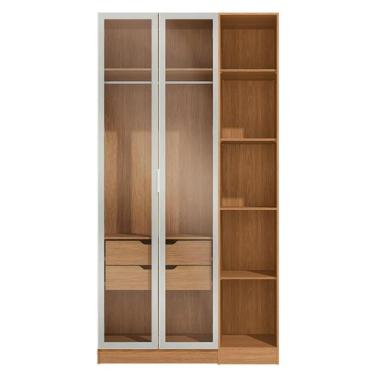 Imagem de Conjunto Modulado K005 com 2 Portas de Vidro 2 Gavetas 2 Peças Kappesb