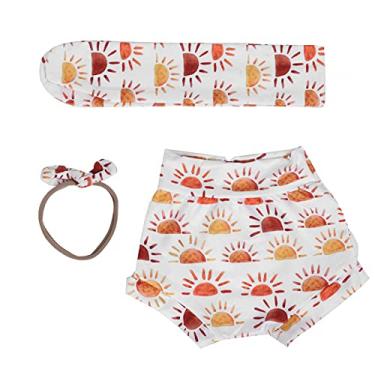 Imagem de Conjunto de shorts femininos, 3 peças de roupas femininas infantil para festa de férias para fotografia(sol, 100cm)