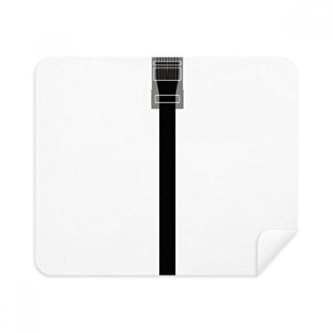 Imagem de Cabo de Internet preto padrão plugue pano de limpeza limpador de tela 2 peças tecido de camurça