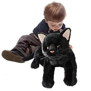 Imagem de Gato preto brinquedo pelúcia,Grandes Brinquedos Pelúcia para Bebês Meninas Meninos em Granel | Brinquedo pelúcia gatinho fofo, brinquedo pelúcia conforto, travesseiro Sillervan