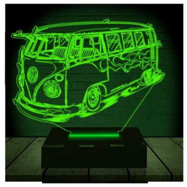 Imagem de Luminária Led Abajur  3D  Kombi Volkswagen - Rb Criações