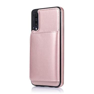 Imagem de Slots de cartão estojo de couro para Samsung Galaxy A72 A52 A42 A32 A12 A70 A50 A40 A30 A20 A10 SE A81 A91 A51 capa de telefone, ouro rosa, para Galaxy A10 M10