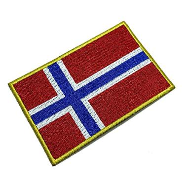 Imagem de BP0054T21 Bandeira Noruega Patch Bordado Termo Adesivo