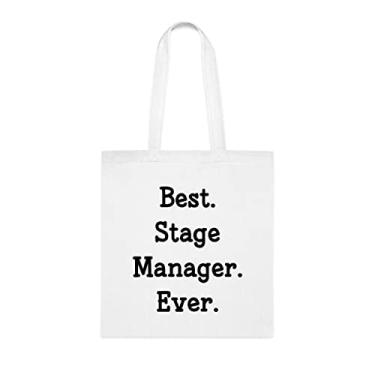 Imagem de Bolsa tote Stage Manager, Best Stage Manager Ever Bag, presente para gerente de palco, bolsa de ombro para gerente de palco, bolsas reutilizáveis para gerente de palco, ideia de , Branco
