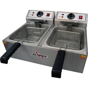 Imagem de Fritadeira Elétrica 2 Cubas 5 Litros Cada Skymsen Inox 220v