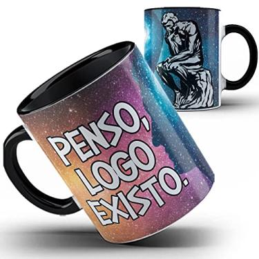 Imagem de Caneca preta Penso logo existo Filosofia Filósofo