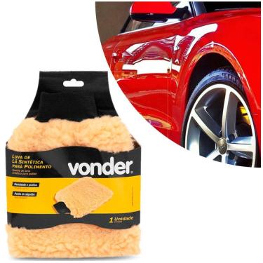 Imagem de Luva de Lã Sintetica com Punho Vonder Multiuso Para Polimento Automotivo Interno e Externo Não Risca