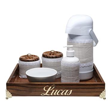 Imagem de Potinho de Mel Kit Higiene Provençal Com Nome Bege