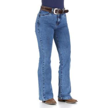 Imagem de Calça Jeans Feminina Cintura Alta Cowboy Cut Azul Tassa 29991