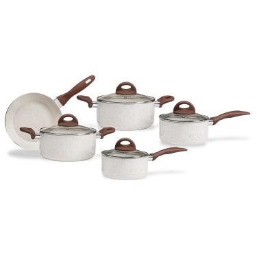 Imagem de Jogo de Panelas com Fundo de Indução Brinox Ceramic Life Granada 5 Peças Vanilla