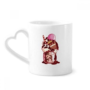 Imagem de Caneca de café de cerâmica para biscoito de bolo, chocolate, sorvete, copo de coração de vidro